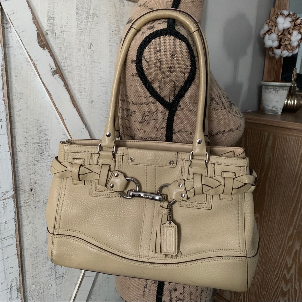 Coach Hampton Tan Signature Carryall Tote